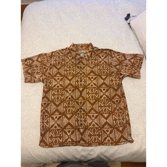 Patagonia Other - Patagonia Pataloha Hawaiian Shirt Mens Tan Brown Orange Island Print Button Up L